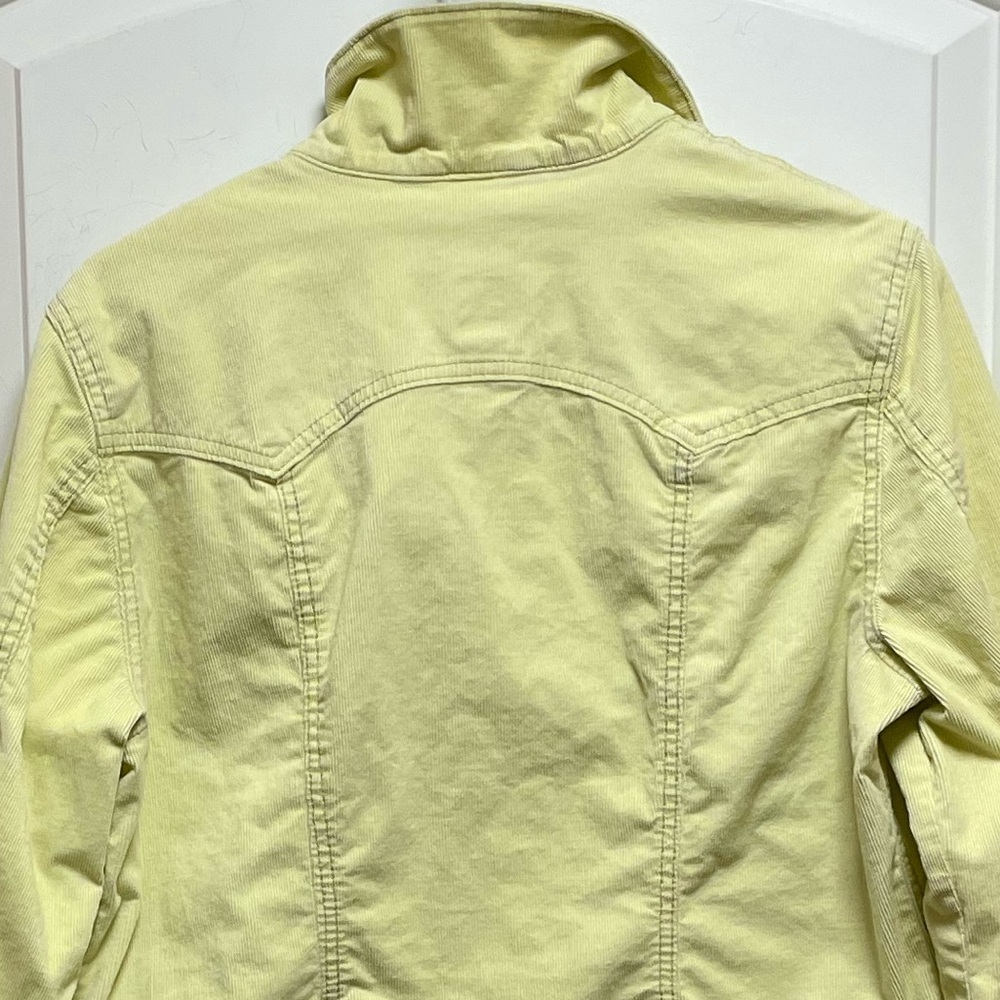 GAP Women’s Sz Large Light Yellow Stretch Light Duty Corduroy Jacket Y2K Bright - Picture 4 of 9